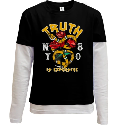 Комбинированный детский лонгслив Truth is expensive