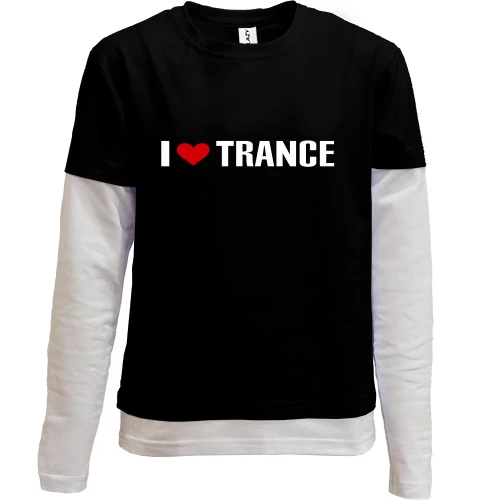 Комбинированный детский лонгслив I love Trance (2)