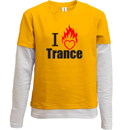 Комбинированный детский лонгслив I love Trance (3)