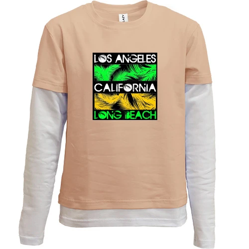 Комбинированный детский лонгслив, желтый, California