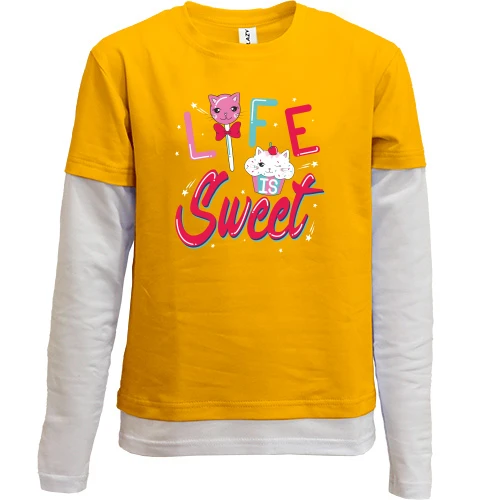 Комбинированный детский лонгслив Life sweet