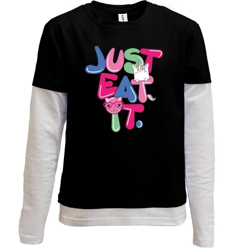 Комбинированный детский лонгслив Just eat it