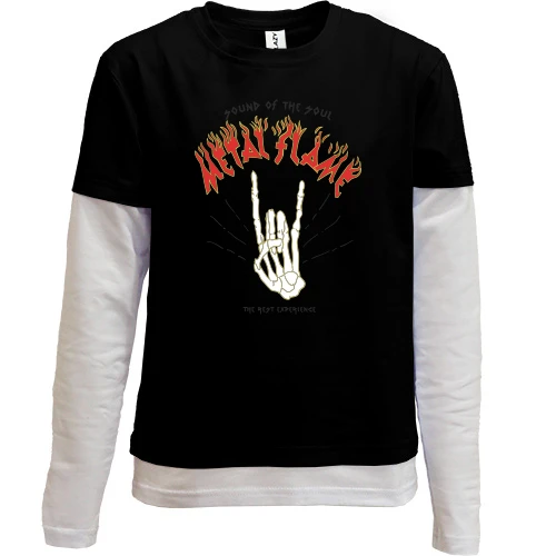 Комбинированный детский лонгслив Metal flame