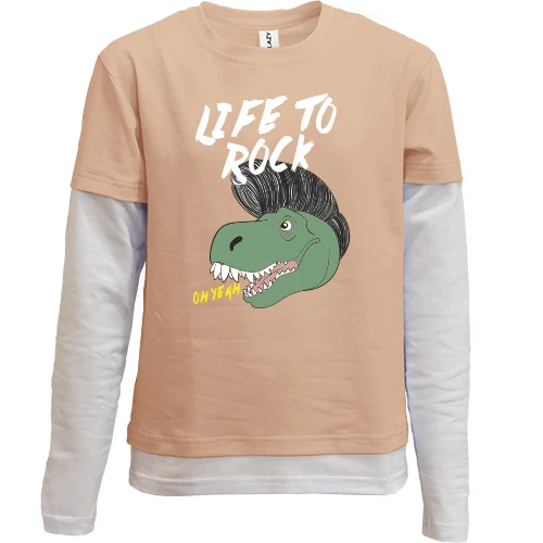 Комбинированный детский лонгслив Life to rock