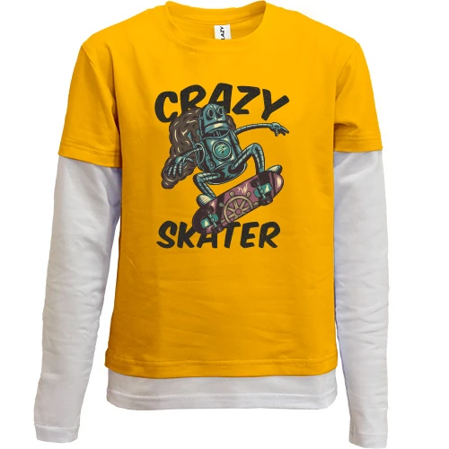 Комбинированный детский лонгслив, желтый, Robot Crazy Skater