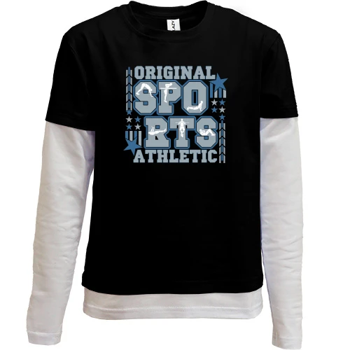Комбинированный детский лонгслив, Черный, Original Sports Athletic