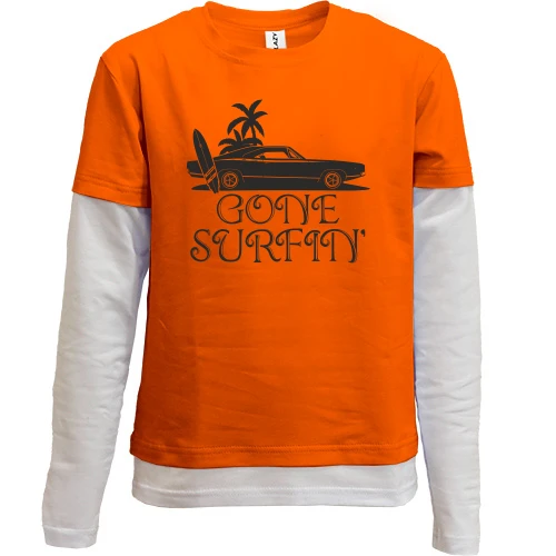 Комбинированный детский лонгслив, красный, Gone Surfing