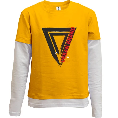 Комбинированный детский лонгслив, желтый, Urban Brand