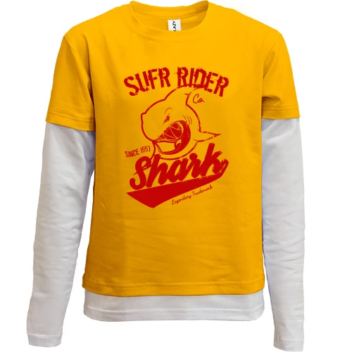 Комбинированный детский лонгслив Surf Rider Shark