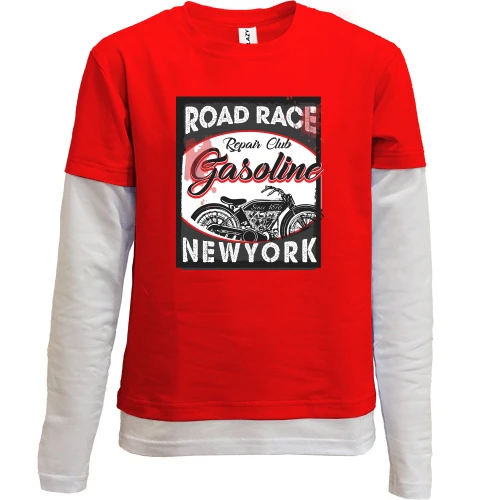 Комбинированный детский лонгслив Road Race New York