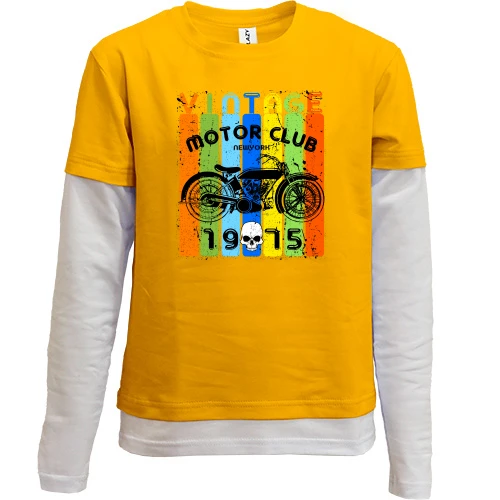 Комбинированный детский лонгслив Vintage Motor Club