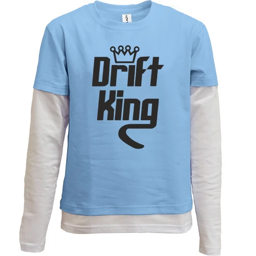 Комбинированный детский лонгслив, Синий, Drift King