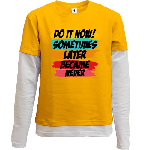 Комбинированный детский лонгслив Do it now