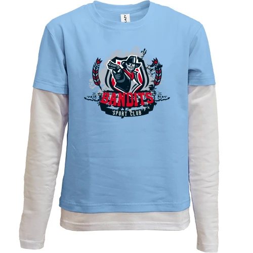 Комбинированный детский лонгслив, Синий, Bandits sport club