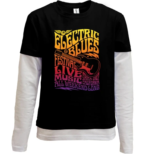 Комбинированный детский лонгслив Electric Blues Festival