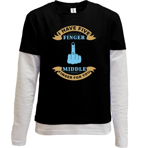 Комбинированный детский лонгслив Middle Finger
