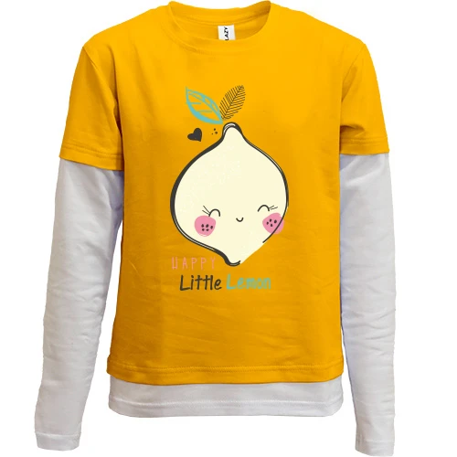 Комбинированный детский лонгслив, желтый, Happy Little Lemon