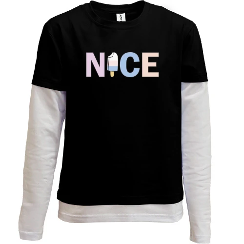 Комбинированный детский лонгслив NICE