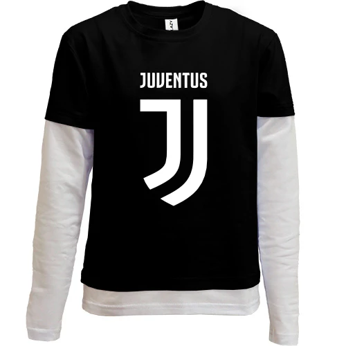 Комбинированный детский лонгслив, черный, JUVENTUS