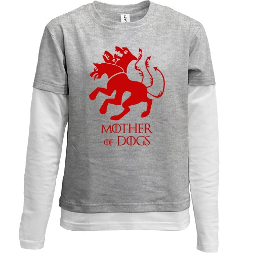 Комбинированный детский лонгслив Mother of Dogs