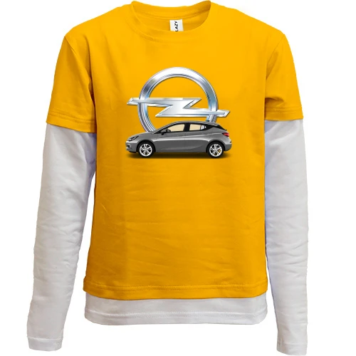 Комбінований дитячий лонгслів, жовтий, Opel car