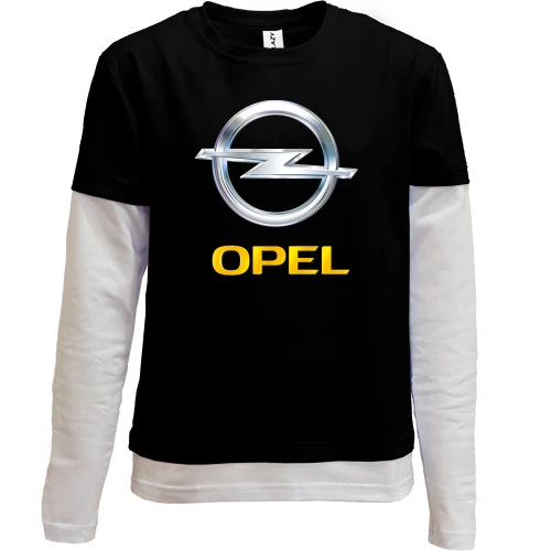 Комбінований дитячий лонгслів, чорний, Opel logo (2)