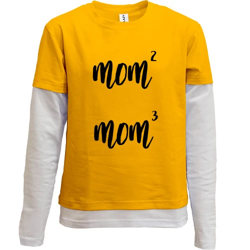 Комбінований дитячий лонгслів, жовтий, mom2 mom3