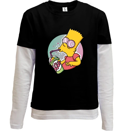 Комбинированный детский лонгслив Bart Drinks Soda Art