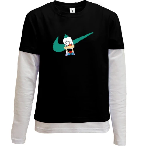 Комбінований дитячий лонгслів, Чорний, Krusty the Clown Nike