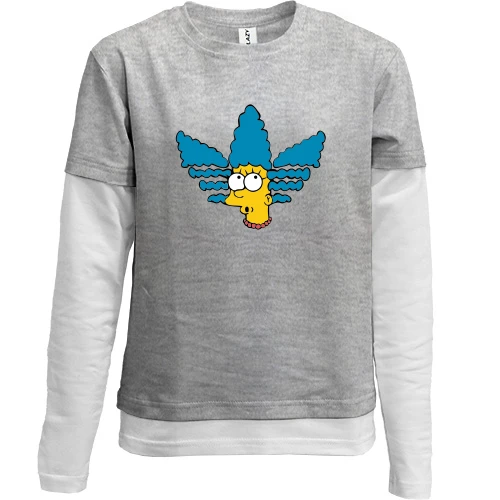 Комбинированный детский лонгслив Marge Simpson Adidas