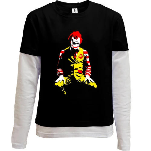 Комбинированный детский лонгслив Ronald McDonald Clown art