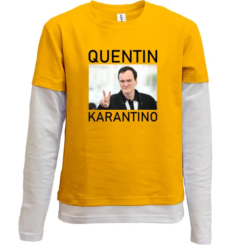 Комбинированный детский лонгслив, желтый, Quentin Karantino