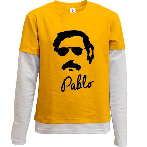 Комбинированный детский лонгслив, желтый, Pablo pop-art