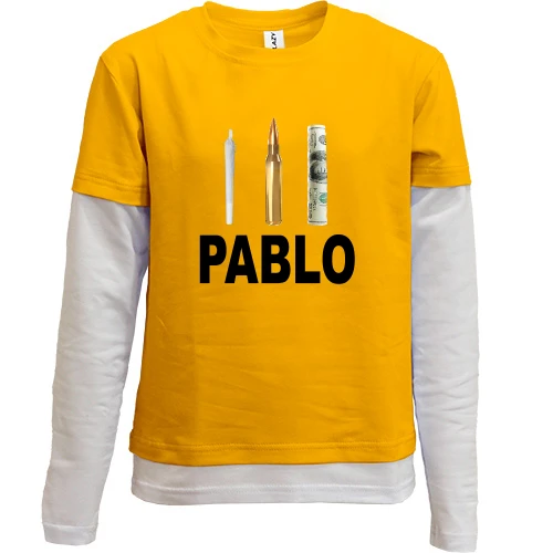 Комбинированный детский лонгслив, желтый, PABLO