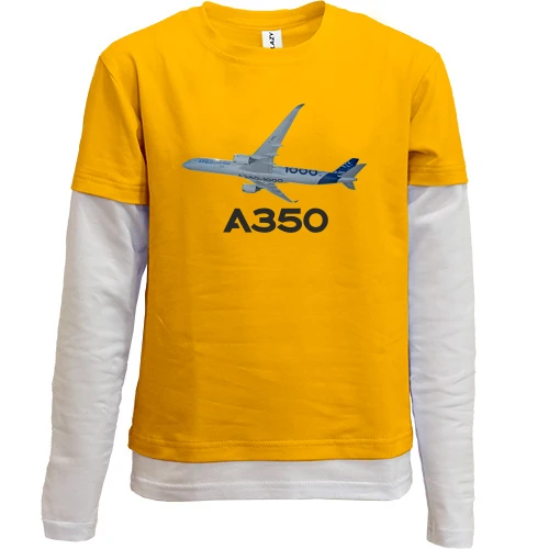 Комбинированный детский лонгслив, желтый, Airbus A350