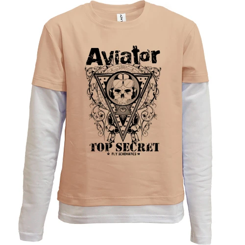 Комбинированный детский лонгслив, желтый, Aviator TOP Secret