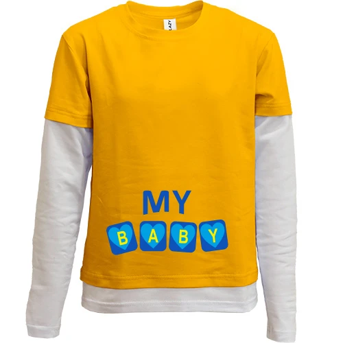 Комбинированный детский лонгслив My baby (мальчик)