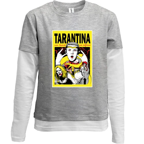 Комбінований дитячий лонгслів, Сірий, TARANTINA.