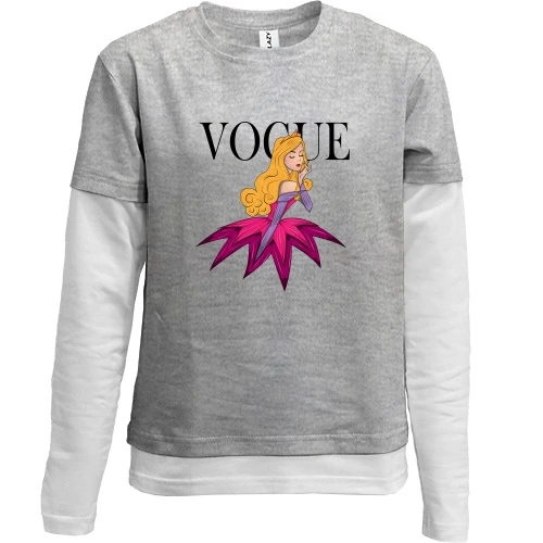 Комбинированный детский лонгслив, Серый, VOGUE Aurora