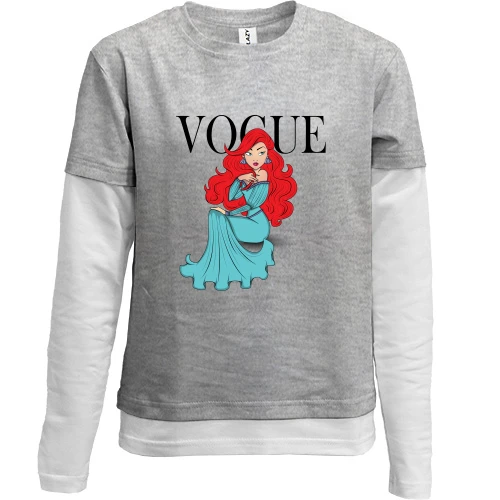 Комбинированный детский лонгслив, Серый, VOGUE Ariel