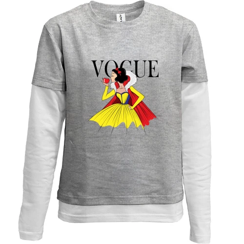 Комбинированный детский лонгслив, Серый, VOGUE Snow White