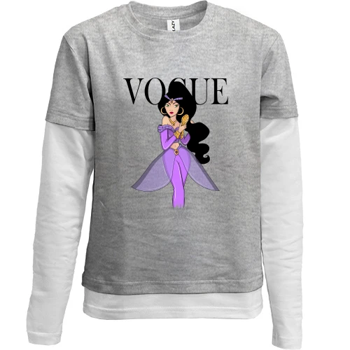Комбінований дитячий лонгслів, Сірий, VOGUE Jasmine