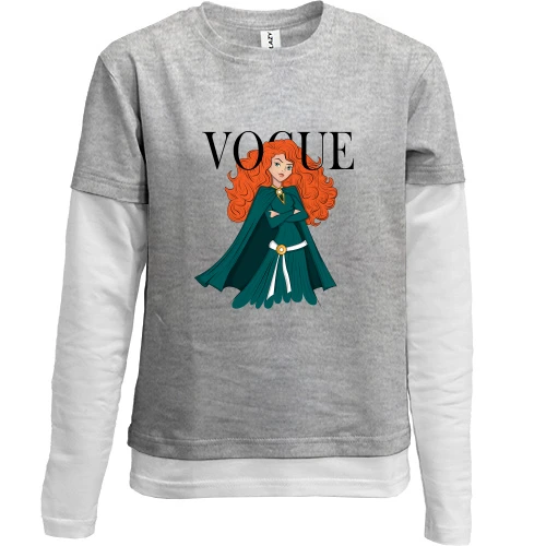 Комбинированный детский лонгслив, Серый, VOGUE Merida.