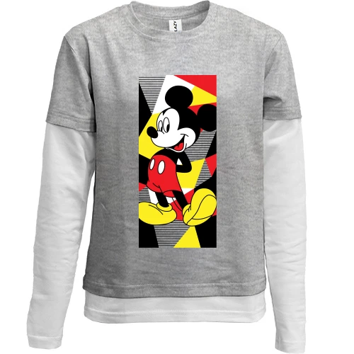 Комбинированный детский лонгслив Mickey mouse art
