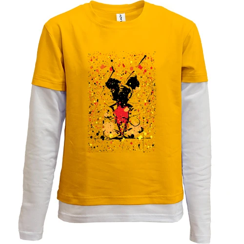 Комбинированный детский лонгслив Mickey mouse paint art