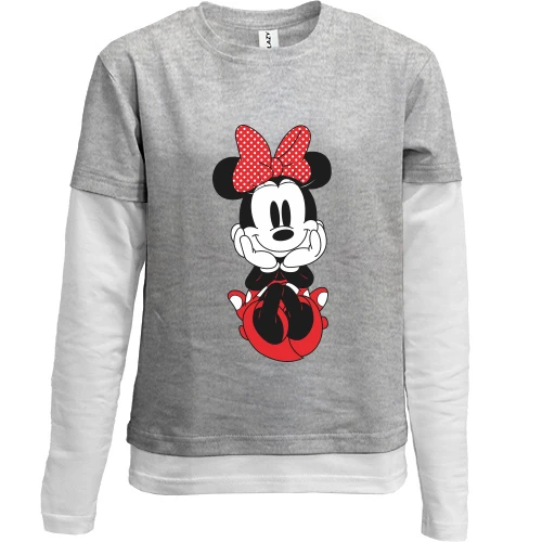 Комбинированный детский лонгслив Minnie Mouse smiles