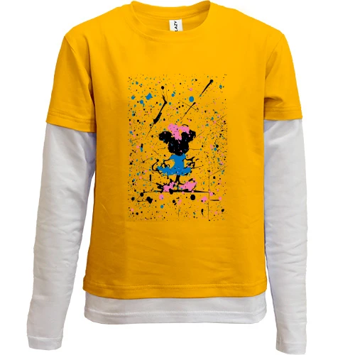 Комбинированный детский лонгслив Minnie Mouse paint atr