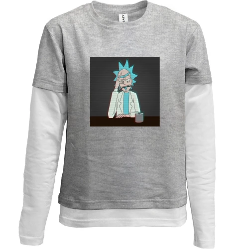 Комбинированный детский лонгслив Rick is tired