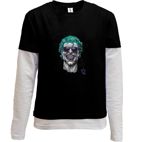 Комбінований дитячий лонгслів, Чорний, Joker in sunglasses