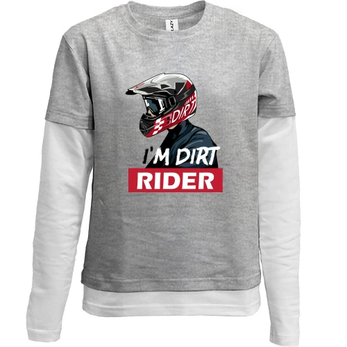 Комбинированный детский лонгслив I'm a dirty rider